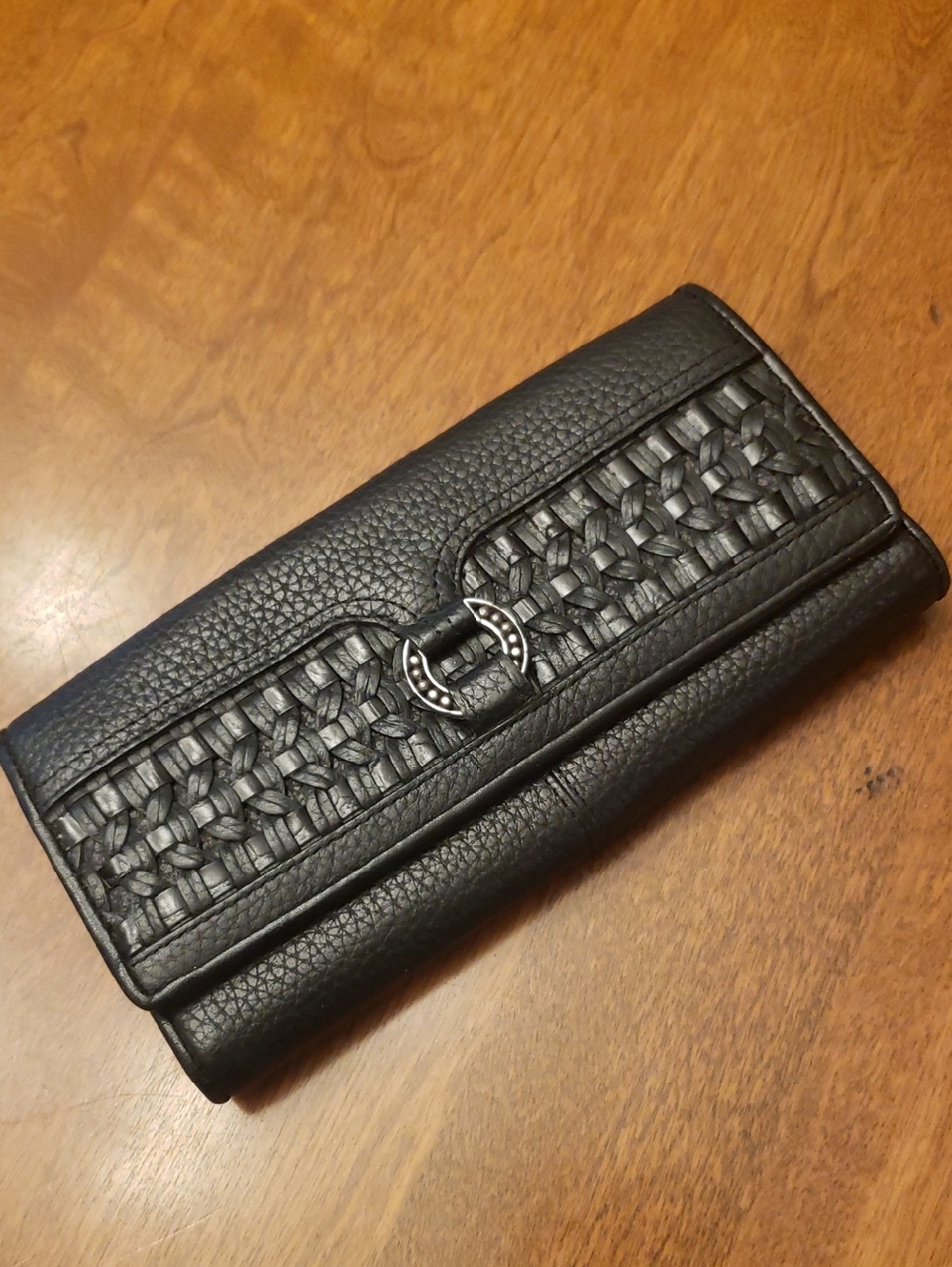 Brighton Black Woven Leather Clutch